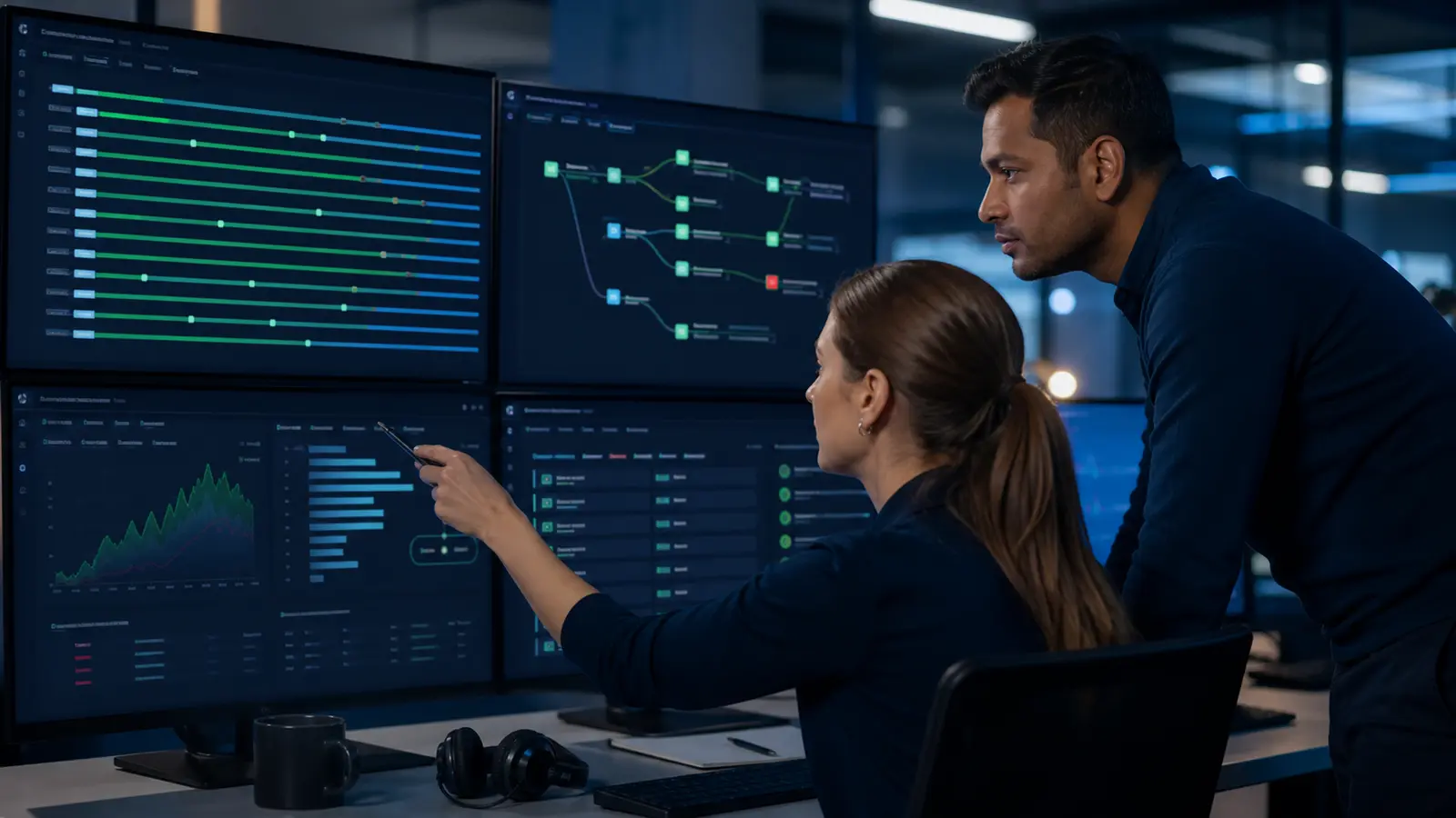 Operations team monitoring conversation delivery health, routing, and recovery workflows
