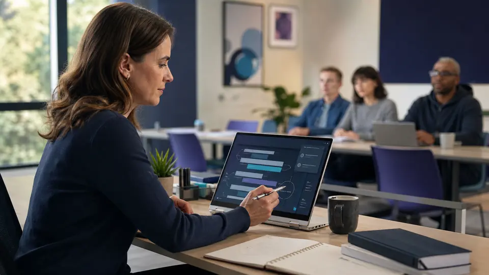 Educator reviewing AI-assisted lesson suggestions before teaching