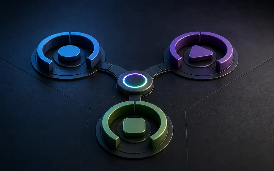 Three physical module pathways converging into one connected ecosystem outcome