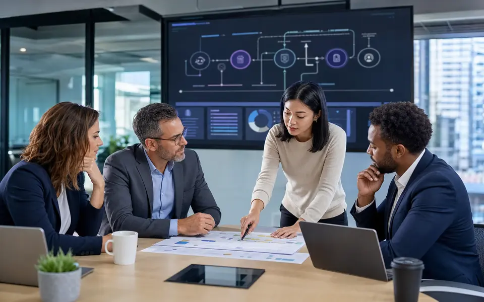 Globally representative leadership team planning responsible AI adoption
