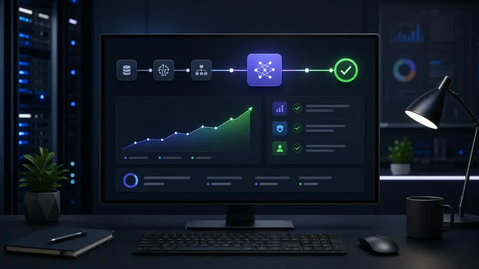 Focused AI pilot dashboard showing approval and measurable progress.