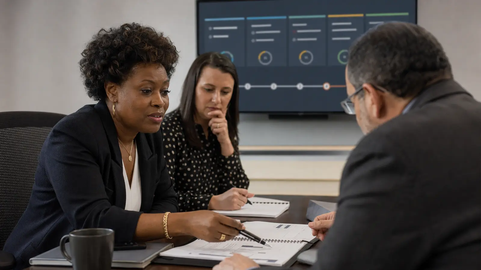 Authorized team reviewing Sales Conversation Insights before approving an operational change